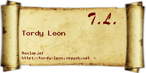 Tordy Leon névjegykártya